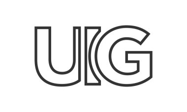 Güçlü ve modern kalın metinli UIG logo tasarım şablonu. Basit ve minimal tipografi içeren ilk tabanlı vektör logosu. Modayı takip eden şirket kimliği markalar için ideal..