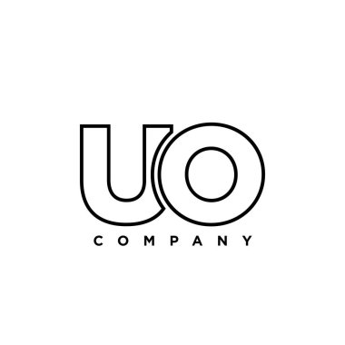 Moda harfi U ve O, UO logo tasarım şablonu. Şirket kimliği için asgari monogram tabanlı logotype.
