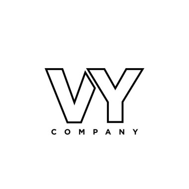 V ve Y harfleri, VY logo tasarım şablonu. Şirket kimliği için asgari monogram tabanlı logotype.
