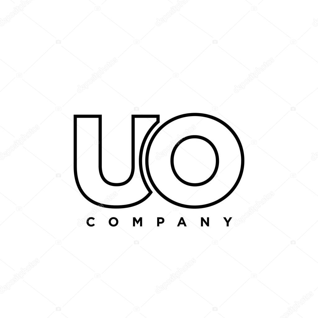 Trendy letter U and O, UO logo design template. Minimal monogram initial based logotype for company identity.