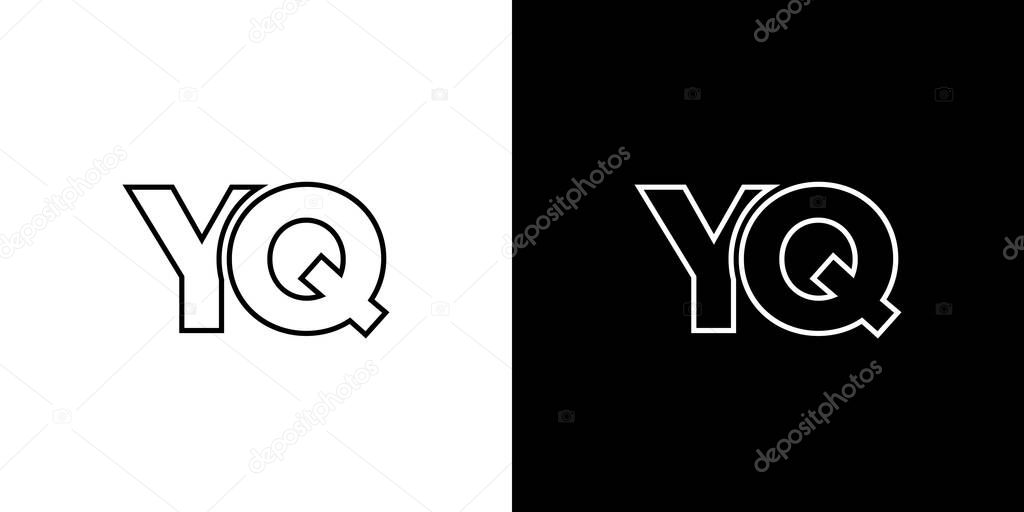 Trendy letter Y and Q, YQ logo design template. Minimal monogram initial based logotype for company identity.