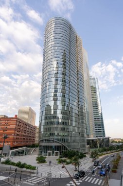 Majestic Tour Alto Skyscraper with Glass Facade in La Defense Business District clipart