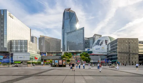 stock image Modern Skyline of La Defense with Westfield Les Quatre Temps Shopping Mall and Le Dome