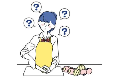 Yemek yapmayı bilmeyen liseli bir kızın resmi.