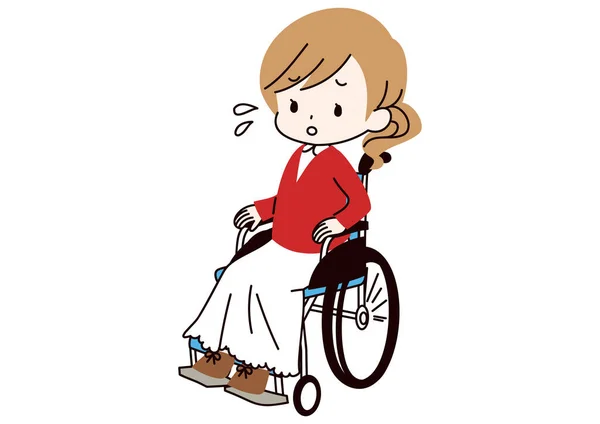 Clipe Arte Mulher Cadeira Rodas Com Problemas — Vetor de Stock