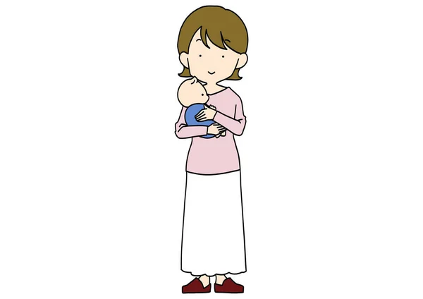Clip Τέχνη Της Μητέρας Κρατώντας Ένα Μωρό — Διανυσματικό Αρχείο