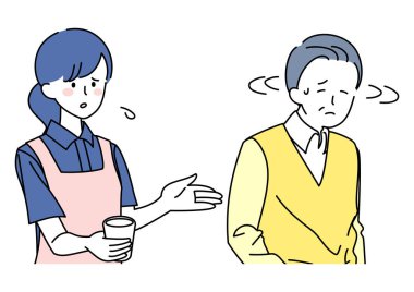 Susuz kalmak istemeyen yaşlı bir insanın resmi.