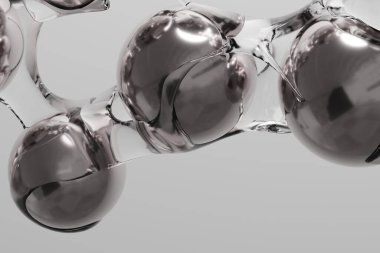 Soyut 3d canlandırma hareketi tasarımı, sıvı balon metasküre top geçiş deformasyonu, duvar kağıdı animasyon iş sunumu.
