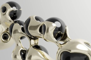 Soyut 3d canlandırma hareketi tasarımı, sıvı balon metasküre top geçiş deformasyonu, duvar kağıdı animasyon iş sunumu.