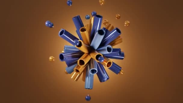 色彩艳丽的背景 气球和管子组合在一起 飘散开来 是一张甜美多彩的节日贺卡 3D渲染 — 图库视频影像