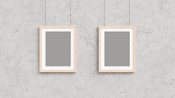 Dwie Klatki Kamiennym Stylu Pastelowym Kolorze Plakat Zdjęcie Szarej Teksturowanej — Zdjęcie stockowe