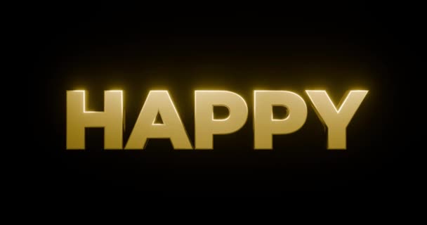 Feliz Ano Novo 2024 Títulos Animação Ouro Ótimo Para Celebrações — Vídeo de Stock