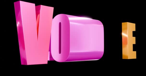 Animated Glare Olorful Word Love Gradient Pink Yellow Symbol Valentine — Stock Video
