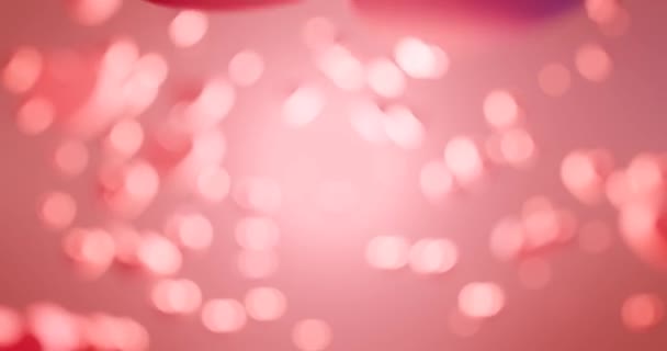 Анимация Логотипа Красного Сердца Скриншот Дню Святого Валентина Розовый Фон — стоковое видео