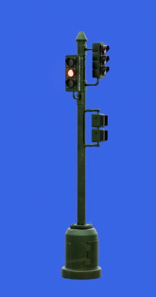 City Traffic Light Old Vintage Kontroler Ruchu Świecącymi Sygnałami Obraca — Wideo stockowe
