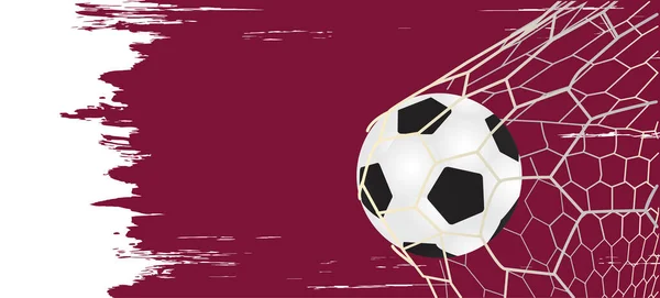 ベクトルフットボールトーナメント2022 サッカーカップ ブラシストローク背景テンプレートデザイン — ストックベクタ