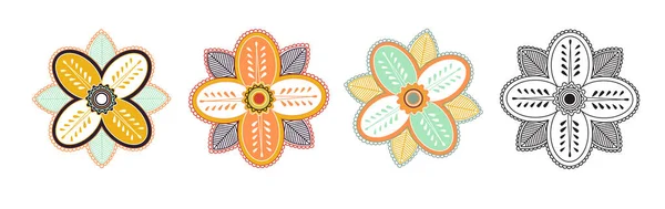 Vector Mandala Floral Oriental Pattern Design — Stock Vector