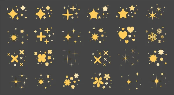ベクトルスターの輝き花火 装飾の輝き 光沢のあるフラッシュ 輝く光の効果の星とバースト — ストックベクタ