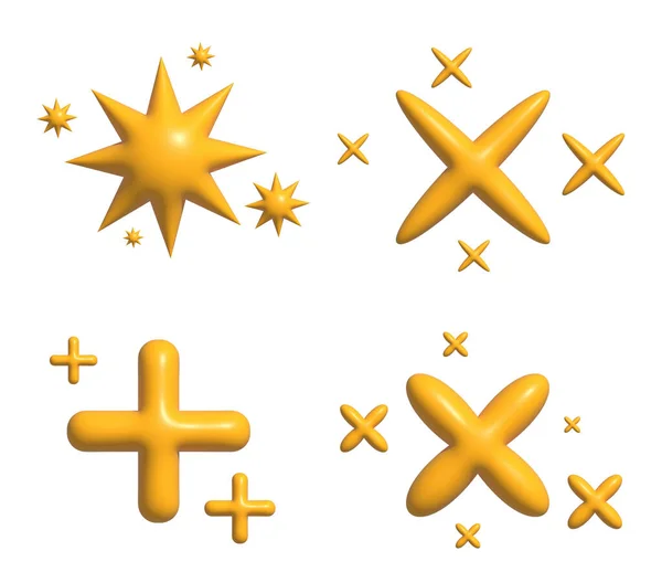 Żółte Gwiazdki Błyszczące Fajerwerki Dekoracja Migoczą Błyszczący Błysk Świecące Gwiazdy — Zdjęcie stockowe