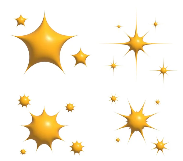 Желтые Звезды Сверкают Фейерверком Украшение Мерцает Блестящая Вспышка Светящиеся Световые — стоковое фото