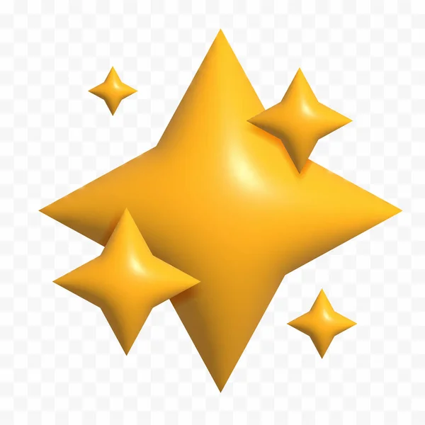 Vector Estrellas Amarillas Brillan Fuegos Artificiales Decoración Brillo Destello Brillante — Archivo Imágenes Vectoriales