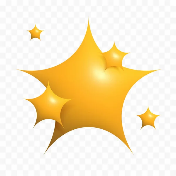 Vektor Sárga Csillagok Szikrázó Tűzijáték Dekoráció Csillogás Fényes Vaku Ragyogó — Stock Vector