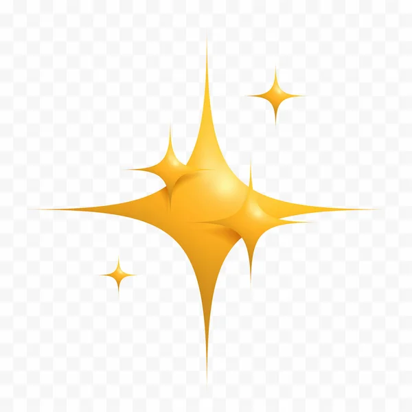 Vektorové Žluté Hvězdy Jiskří Ohňostroj Dekorace Třpyt Lesklý Záblesk Zářící — Stockový vektor