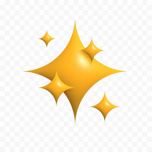 Vector Estrellas Amarillas Brillan Fuegos Artificiales Decoración Brillo Destello Brillante — Archivo Imágenes Vectoriales