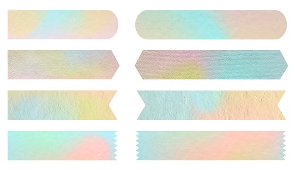 Set Adesivi Colori Pastello Carta Etichette Etichette Etichette Diverse Forme — Foto Stock