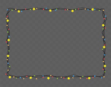 Vektör Noel ışıkları sicim dikdörtgeni şekli