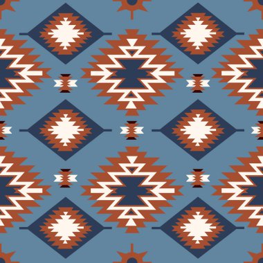 Mavi Arkaplan 'da Güneybatı Geometrik Klan Düzeni