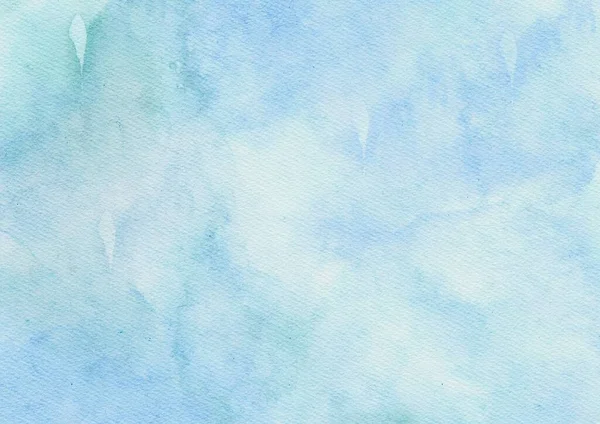 Astratto Blu Verde Pastello Acquerello Macchie Sfondo Carta Acquerello Strutturato — Foto Stock