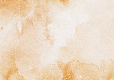 Abstract old brown watercolor stains background on watercolor paper textured for design templates invitation card