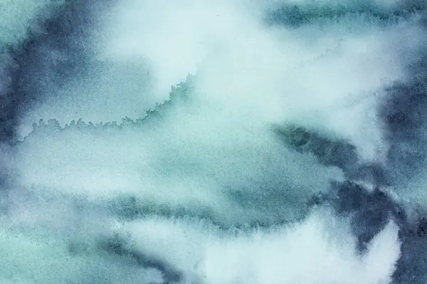 Μπλε Και Τυρκουάζ Δάσος Ακουαρέλα Πινέλο Εγκεφαλικά Επεισόδια Απομονώνονται Χέρι — Φωτογραφία Αρχείου
