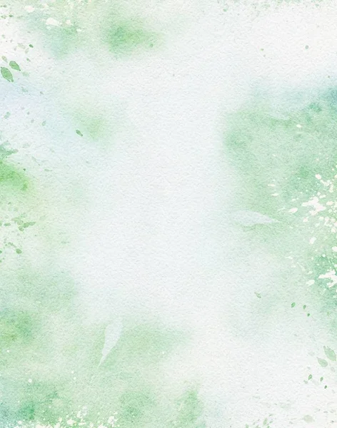 Yeşil suluboya lekeler doku arka plan, elle boyanmış pastel suluboya arkaplan tasarımı şablon pankartlar için davetiye yazdırma kartı