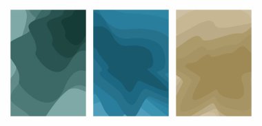 Soyut Arkaplan Kapağı ya da broşür şürü. Mavi, kahverengi ve yeşil temalı soyut bir arkaplan. Duvar dekorasyonu. Sunum afişleri, el ilanları, posterler ve davetiyeler için tasarım düzeni.