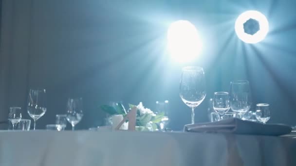 Salón Banquetes Decorado Para Una Boda — Vídeos de Stock
