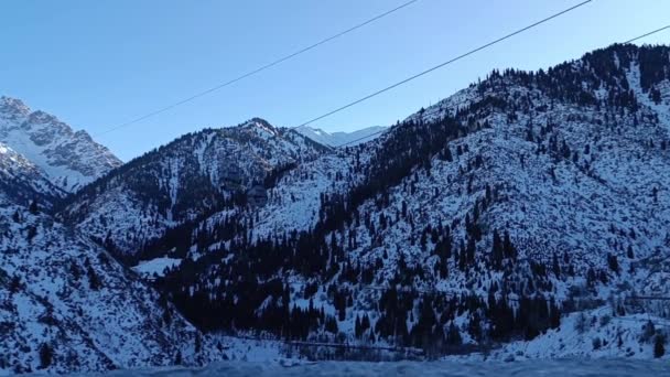Elevadores Esqui Almaty Para Gorelnik — Vídeo de Stock
