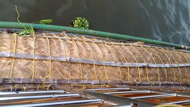 Alleppey Indie Houseboat Żeglarstwo Wśród Kanałów Pól Ryżowych — Wideo stockowe