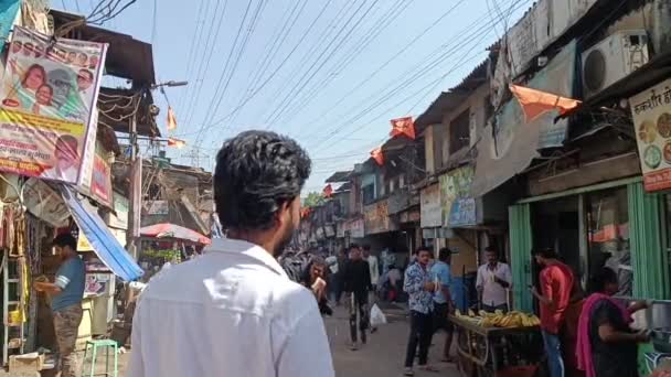 Dharavi Sloppenwijk Stad Mumbai — Stockvideo