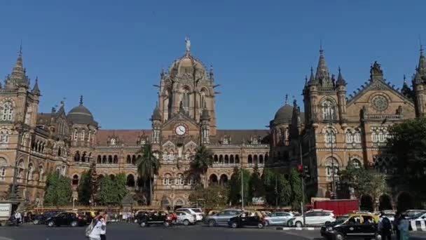 Victoria Station Mumbai Clear Day Mumbai Maharashtra India January 24Th — Stock Video