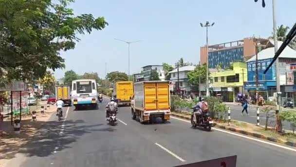 Passeio Autocarro Índia Para Fort Kochi — Vídeo de Stock