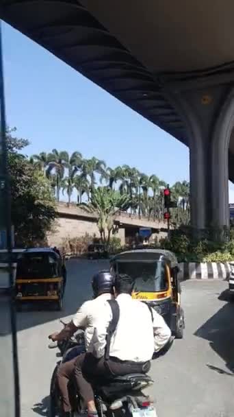 Salida Desde Aeropuerto Mumbai Ciudad Autobús — Vídeo de stock