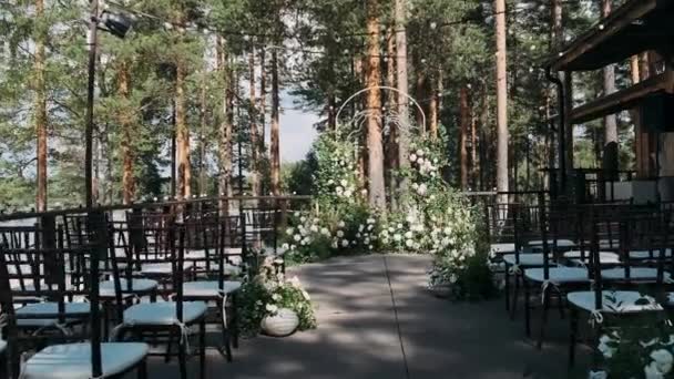 Wedding Wedding Decor Greenery Neon Heart — Stock Video
