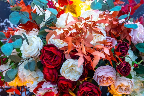 Closeup Πορτοκαλί Φόντο Λουλούδια Φθινόπωρο — Φωτογραφία Αρχείου