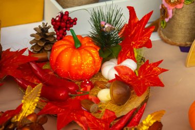Orange pumpkins. Use for halloween concept. Autumnal pumpkins, harvest