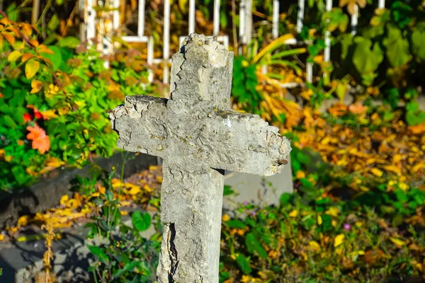 Old Cross Grave Markers on Abandoned Cemetery