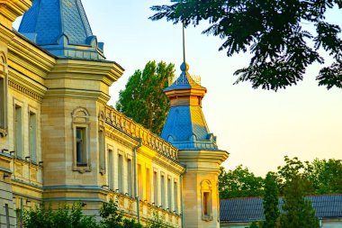 Beyaz bir kalenin güzel bir yakın çekimi.