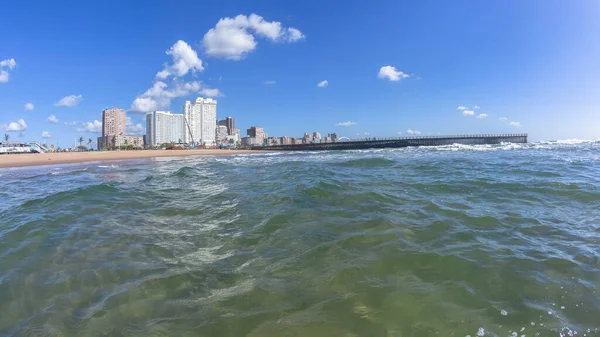 Durban Beachfront Swimming Ocean Water Photography View Hotels Apartments Holiday — Stock Photo, Image