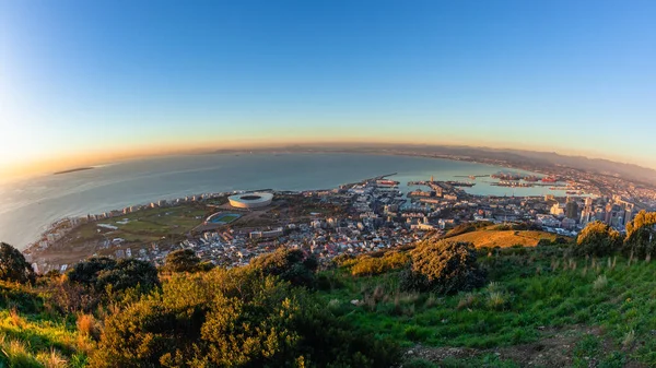 Cape Town City Overlooking Harbor Waterfront Sea Point Atlantic Ocean — Stock Photo, Image